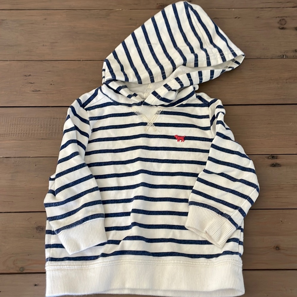 Carter’s Striped Hoodie w Dog 12M